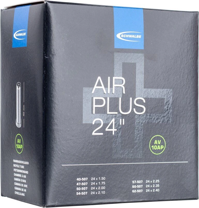 Schwalbe Schlauch AV 10AP Air Plus 24x1.50-2.40" 40/62-507 AV 40 Mm 1 Schwalbe Schlauch AV 10AP Air Plus 24x1.50-2.40" 40/62-507 AV 40 Mm
