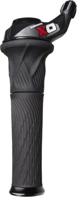 Sram X.0 Grip Shift Drehgriff Schwarz-rot, Vorne, 2-fach Inkl. Lock-On Griff