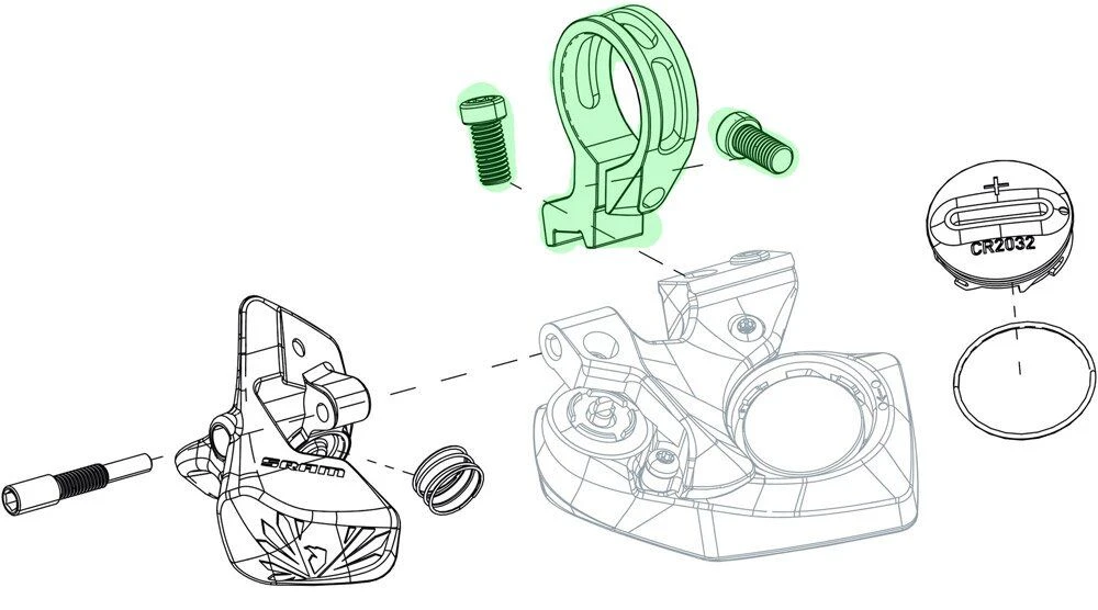 Sram Befestigungsschelle Inkl. Schrauben Für AXS 1 Sram Befestigungsschelle Inkl. Schrauben Für AXS