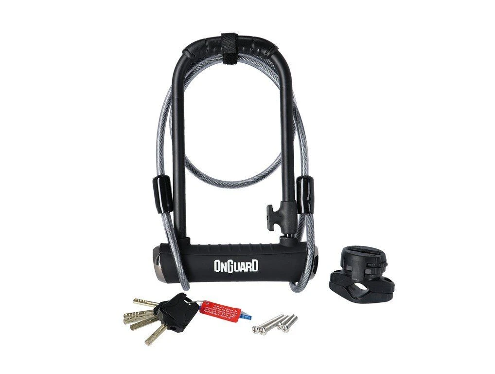 Bügelschloss Onguard Pitbulll DT 8005X 115x230mm, Ø14mm, Sw, Mit Seil U. Halter 1 Bügelschloss Onguard Pitbulll DT 8005X 115x230mm, Ø14mm, Sw, Mit Seil U. Halter