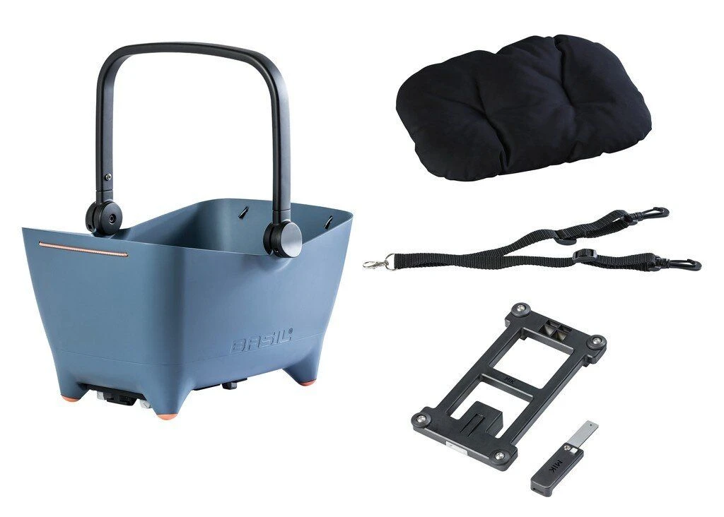 Basil Hinterrad-Tierfahrradkorb Buddy 45x32x22cm,faded Denim, Inkl. MIK System 1 Basil Hinterrad-Tierfahrradkorb Buddy 45x32x22cm,faded Denim, Inkl. MIK System