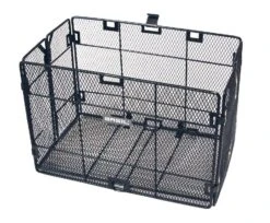 Basil Rad-Klapp-Korb Catania 33x23x20cm, Schwarz, Engmaschig