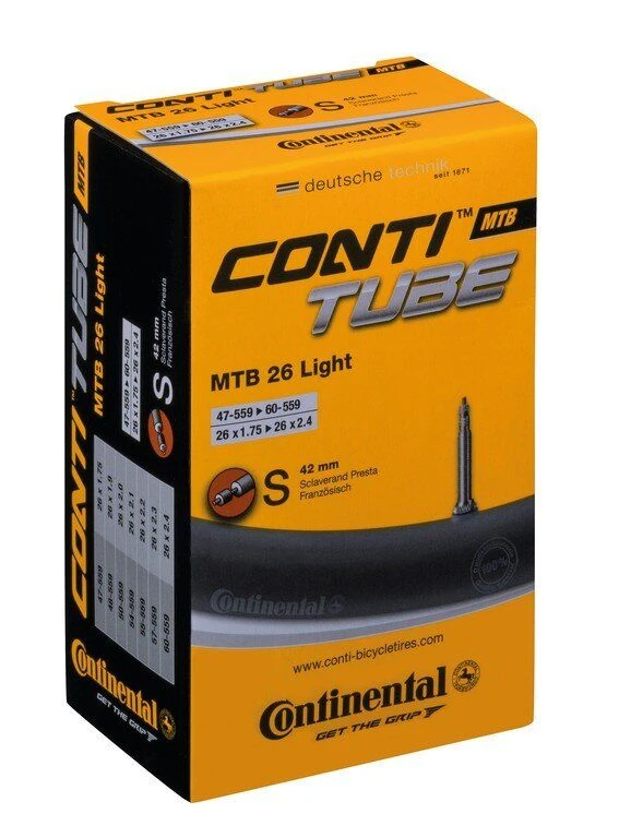 Continental Schlauch MTB 26 Light 26x1.75-2.40" 47/60-559 SV 42mm 1 Continental Schlauch MTB 26 Light 26x1.75-2.40" 47/60-559 SV 42mm